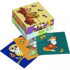 4 кубика "Лесные животные" для малышей, Степ