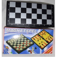 3в1 шахматы/шашки/нарды магнитные Magnetspel  28 см, арт.3270